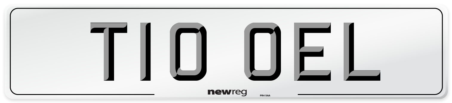 T10 OEL Number Plate from New Reg